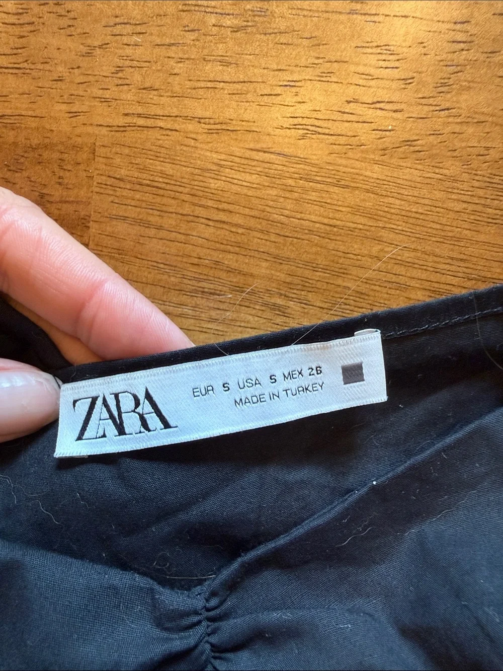 Zara Black Sheer Puff-Sleeve Crop Top